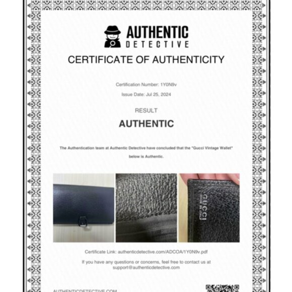 Gucci vintage horsebit textured leather wallet w/COA EUC - Picture 8 of 8